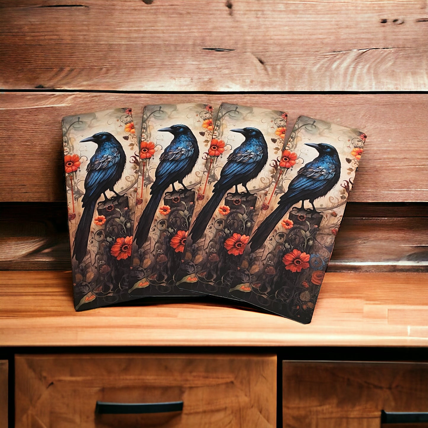 Lovely illustrated printed Black Crow bookmark, Page Saver, Book Lover Gift,