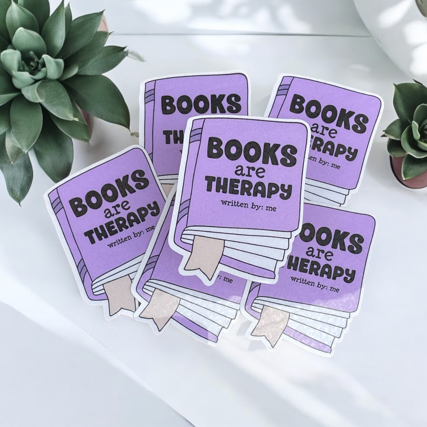 Books are Therapy Vinyl Sticker ,Laptop, scrapbook, junk journal ,crafts, Water Bottle