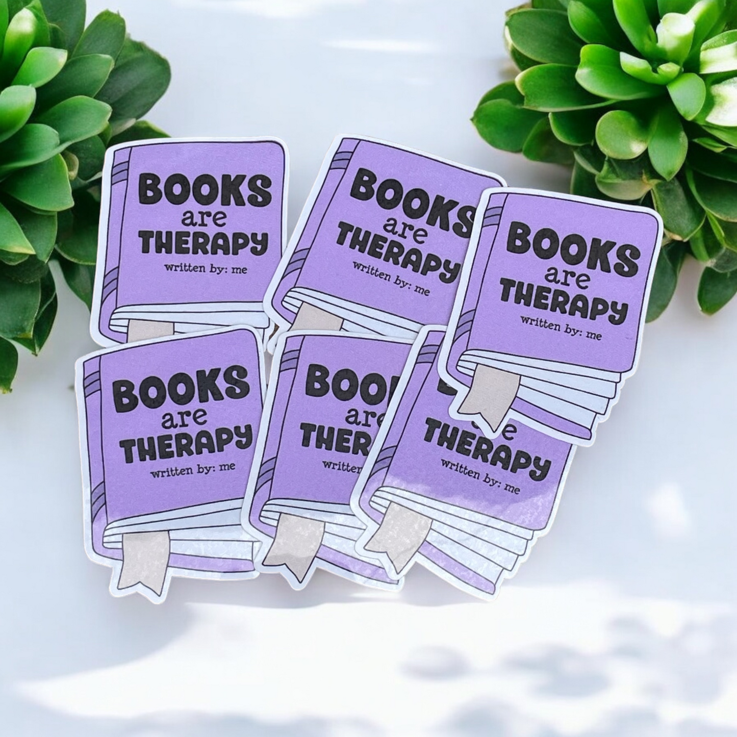 Books are Therapy Vinyl Sticker ,Laptop, scrapbook, junk journal ,crafts, Water Bottle