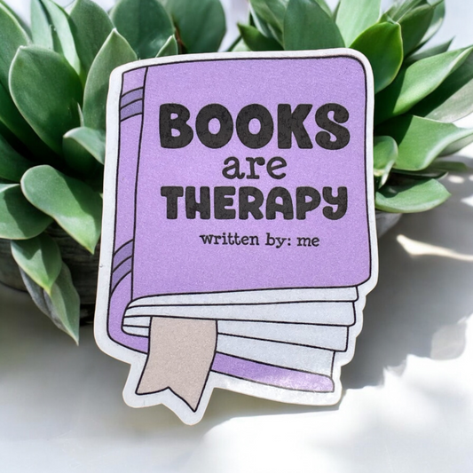 Books are Therapy Vinyl Sticker ,Laptop, scrapbook, junk journal ,crafts, Water Bottle