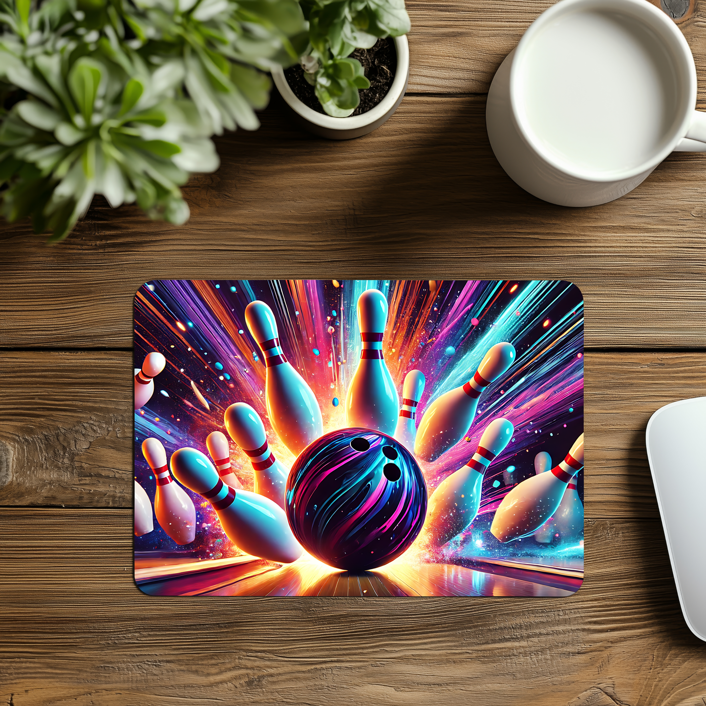 Premium Printed Anti-Slip Mouse Mat - Ultra Durable Bowling Design