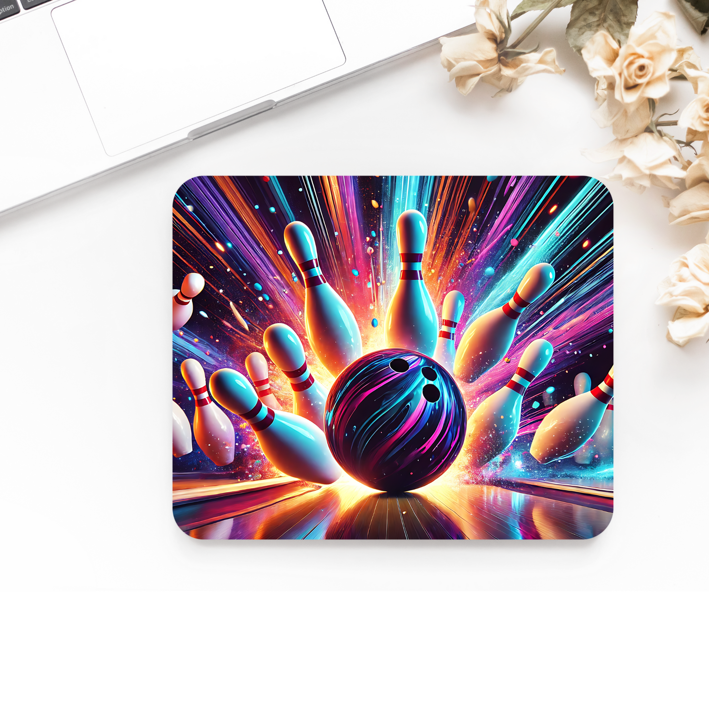 Premium Printed Anti-Slip Mouse Mat - Ultra Durable Bowling Design