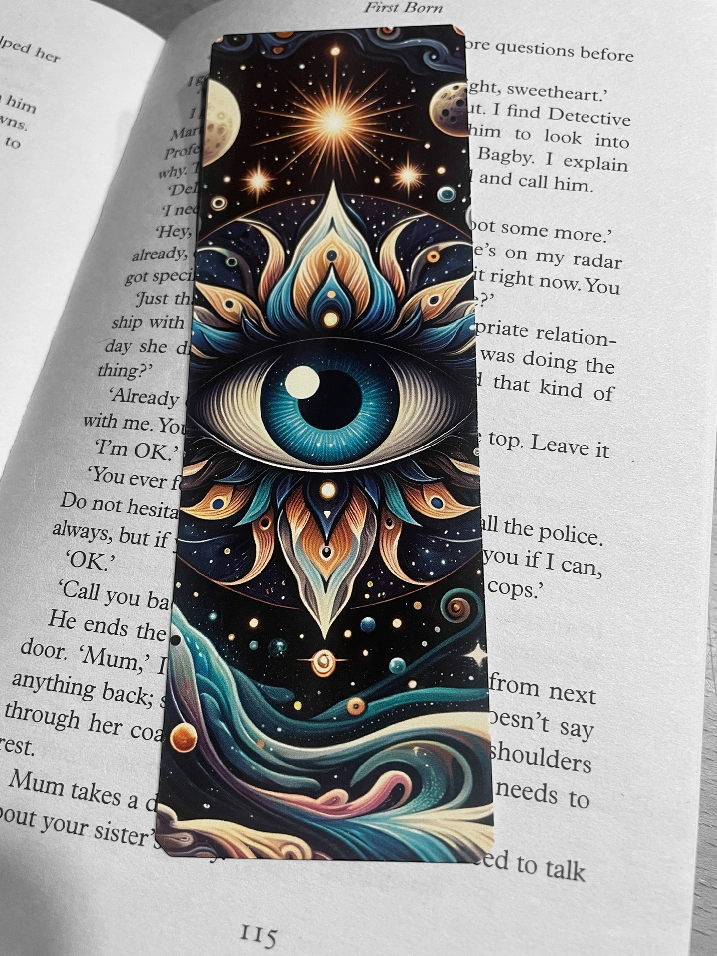 Lovely illustrated Celestial Eye printed bookmark, Page Saver, Book Lover Gift