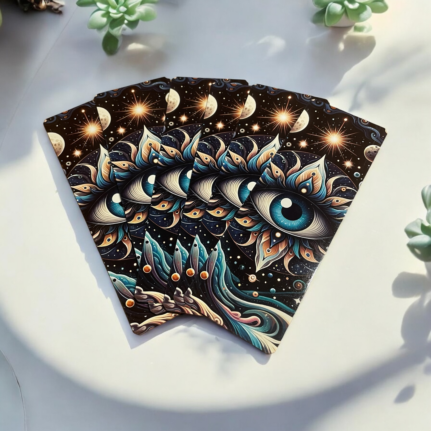 Lovely illustrated Celestial Eye printed bookmark, Page Saver, Book Lover Gift