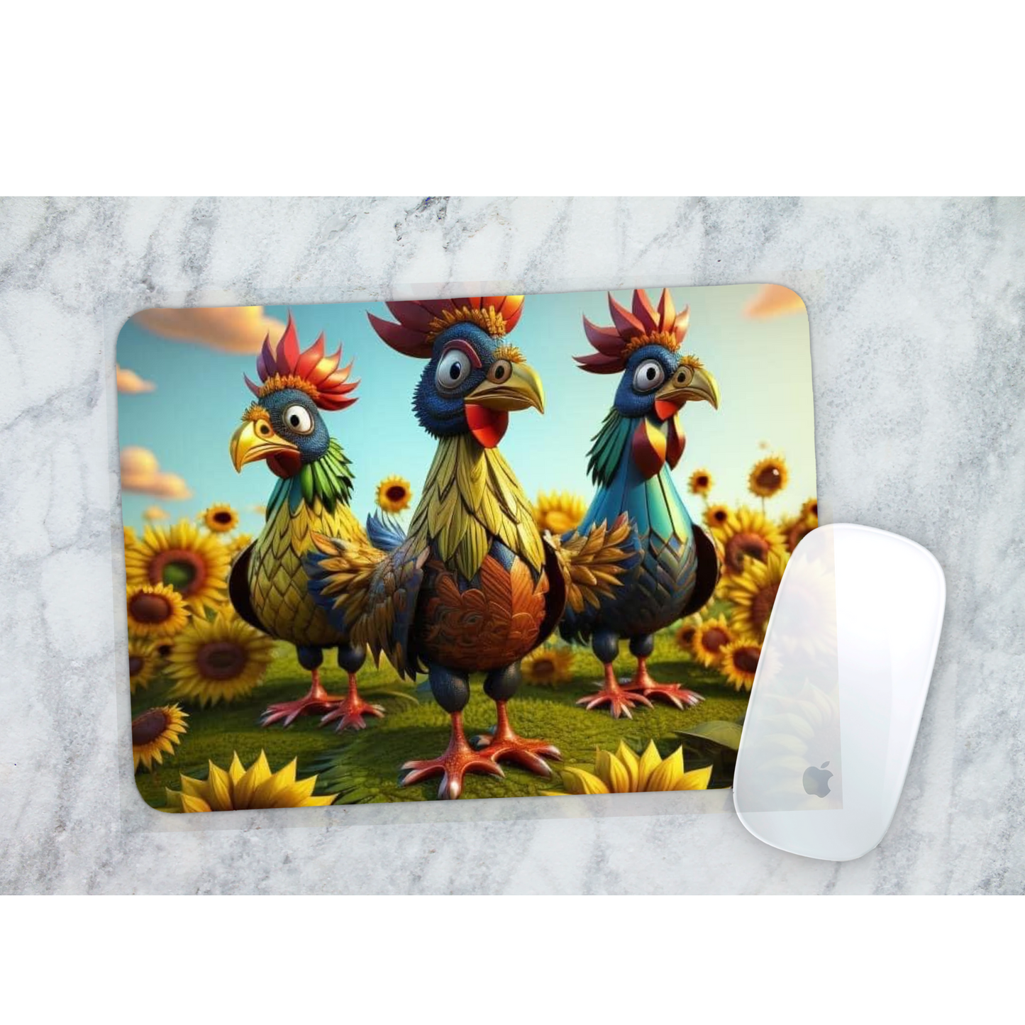 Premium Printed Anti-Slip Mouse Mat - Ultra Durable chickens Design