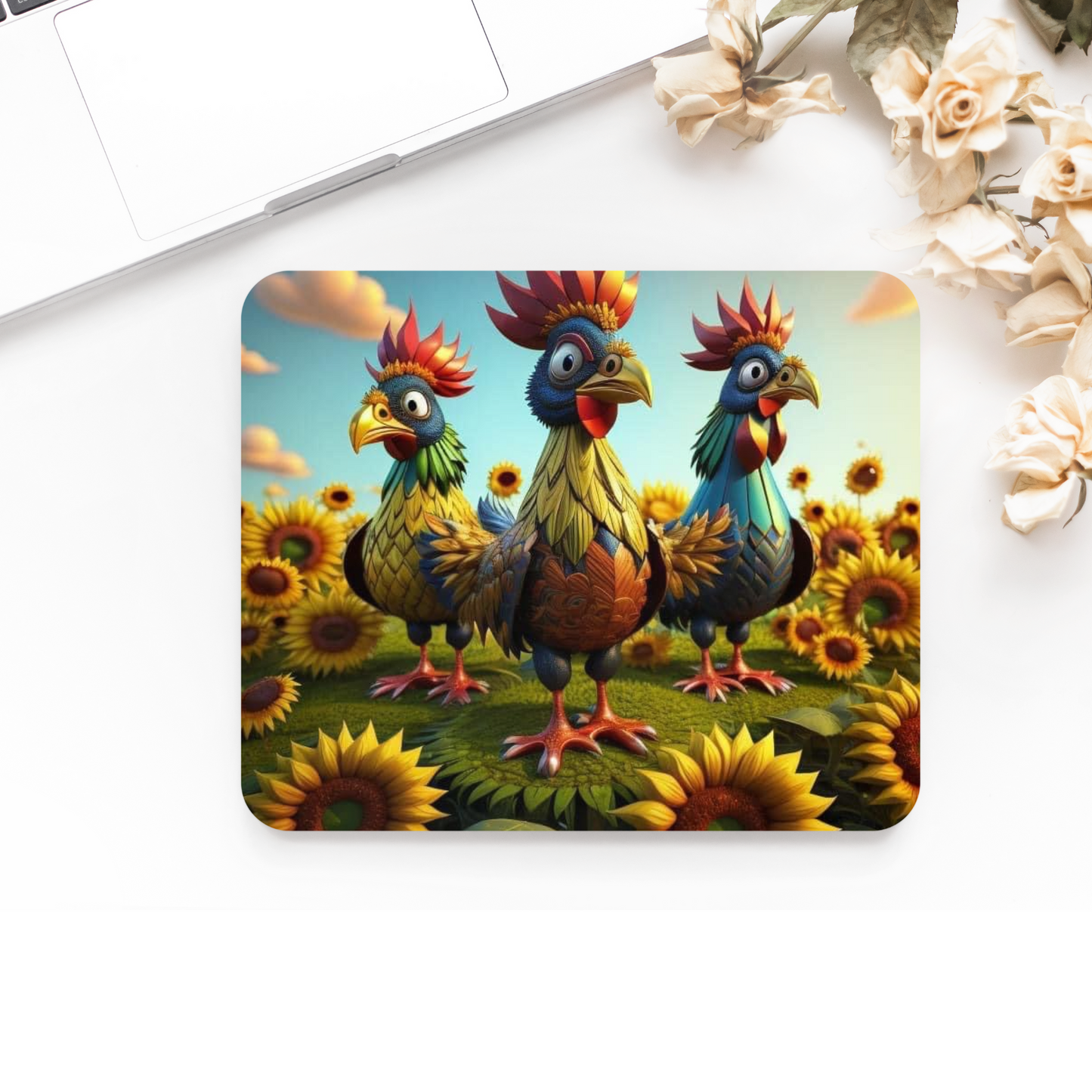 Premium Printed Anti-Slip Mouse Mat - Ultra Durable chickens Design