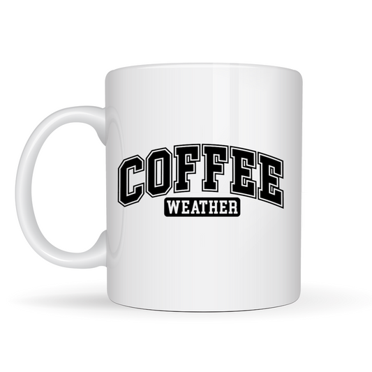 Unique Coffee Weather Design Coffee Mug | Customizable 11oz Tea Cup | Gift for Coffee Lovers