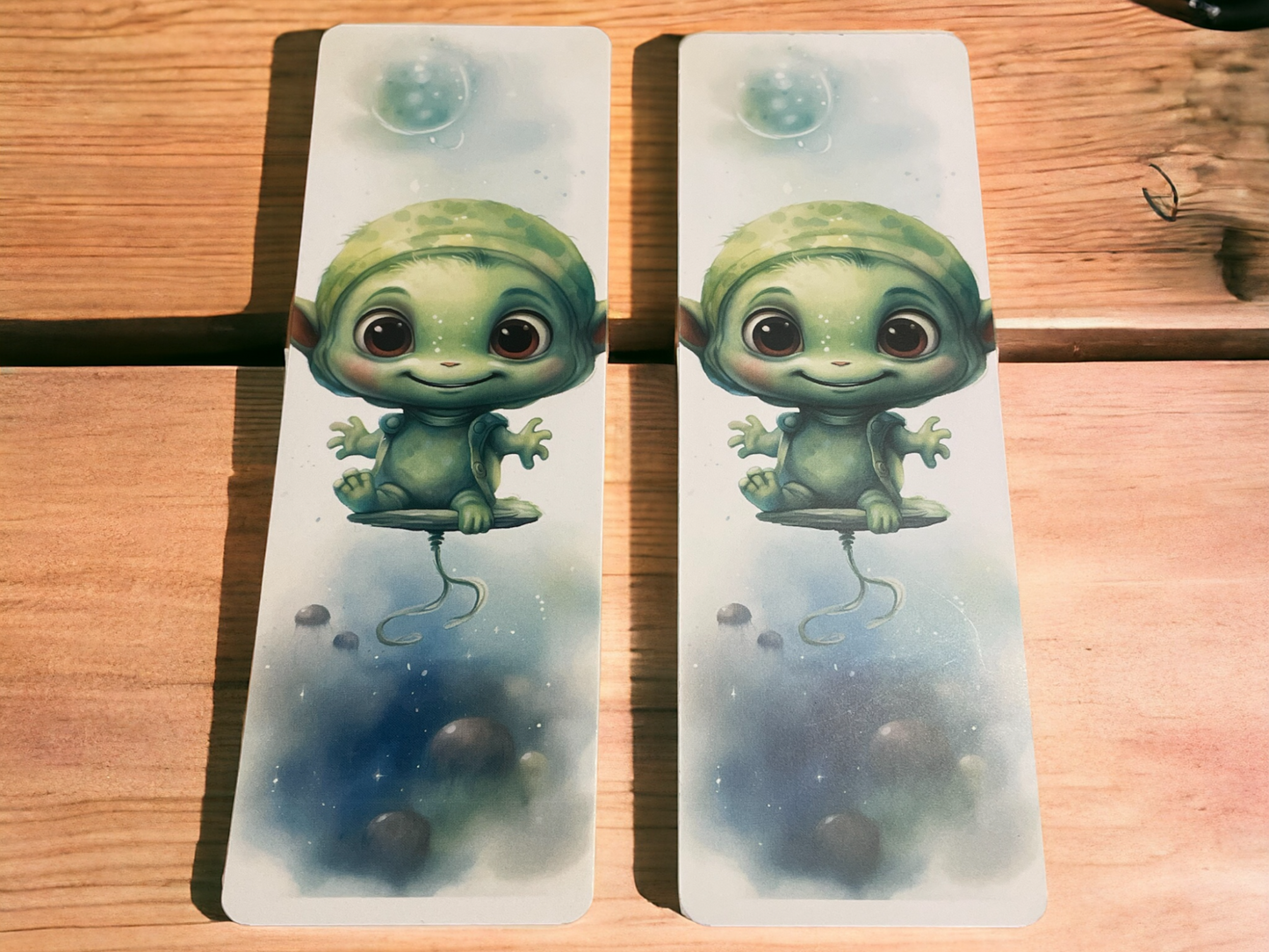 Lovely illustrated printed bookmark, Page Saver, Book Lover Gift, Cute Alien