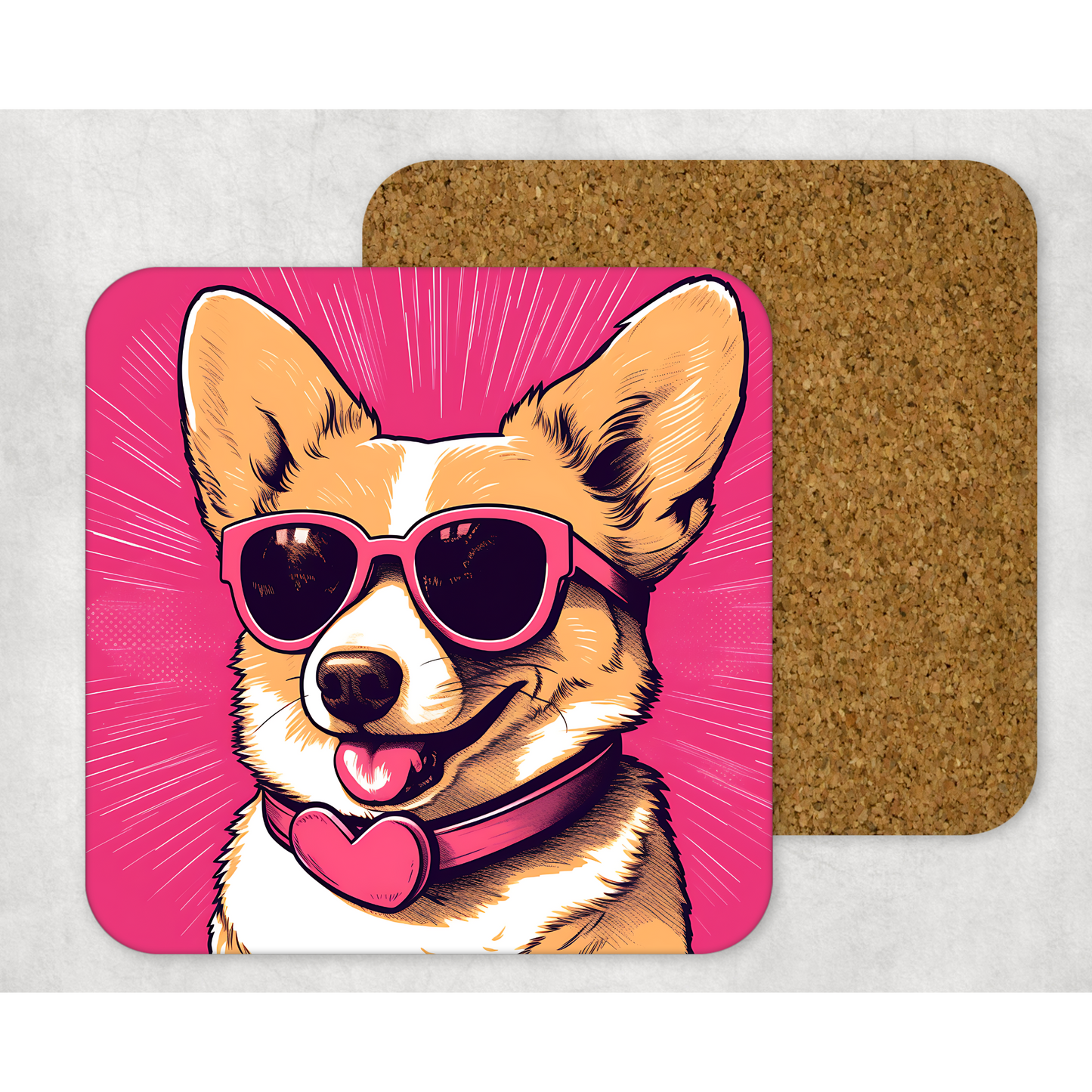 Beautifully Printed  Cute Corgi Wooden Coasters for Stylish Home Décor