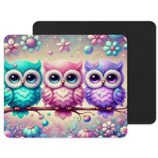 Premium Printed Anti-Slip Mouse Mat - Ultra Durable Cute Owl Design