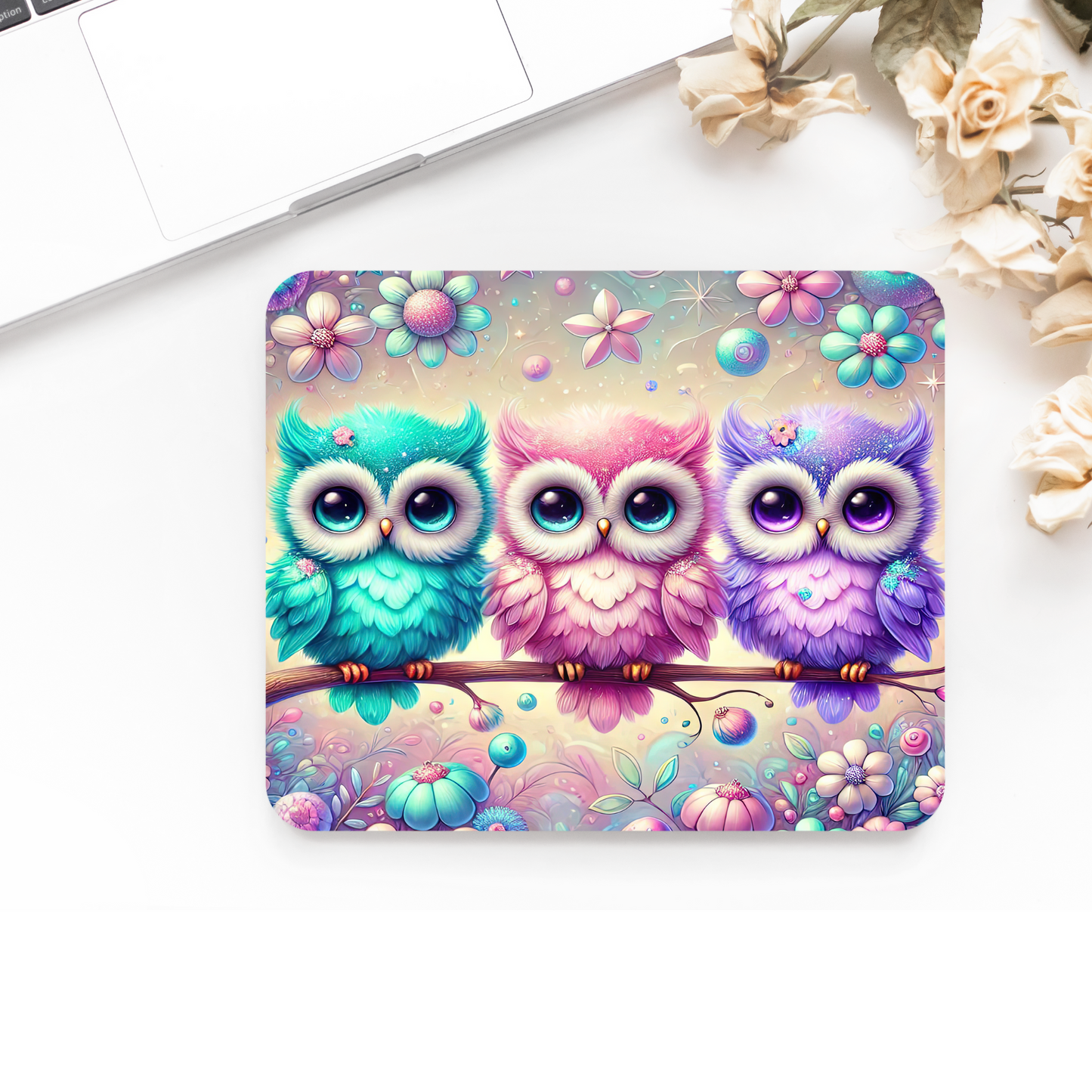 Premium Printed Anti-Slip Mouse Mat - Ultra Durable Cute Owl Design