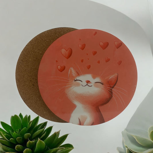 Printed  Cat Lover Wooden Coasters for Stylish Home Décor