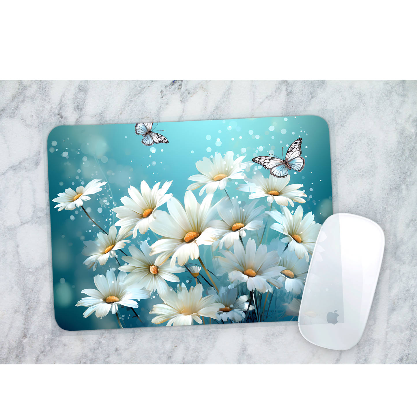 Premium Printed Anti-Slip Mouse Mat - Ultra Durable Delicate Daisy Design