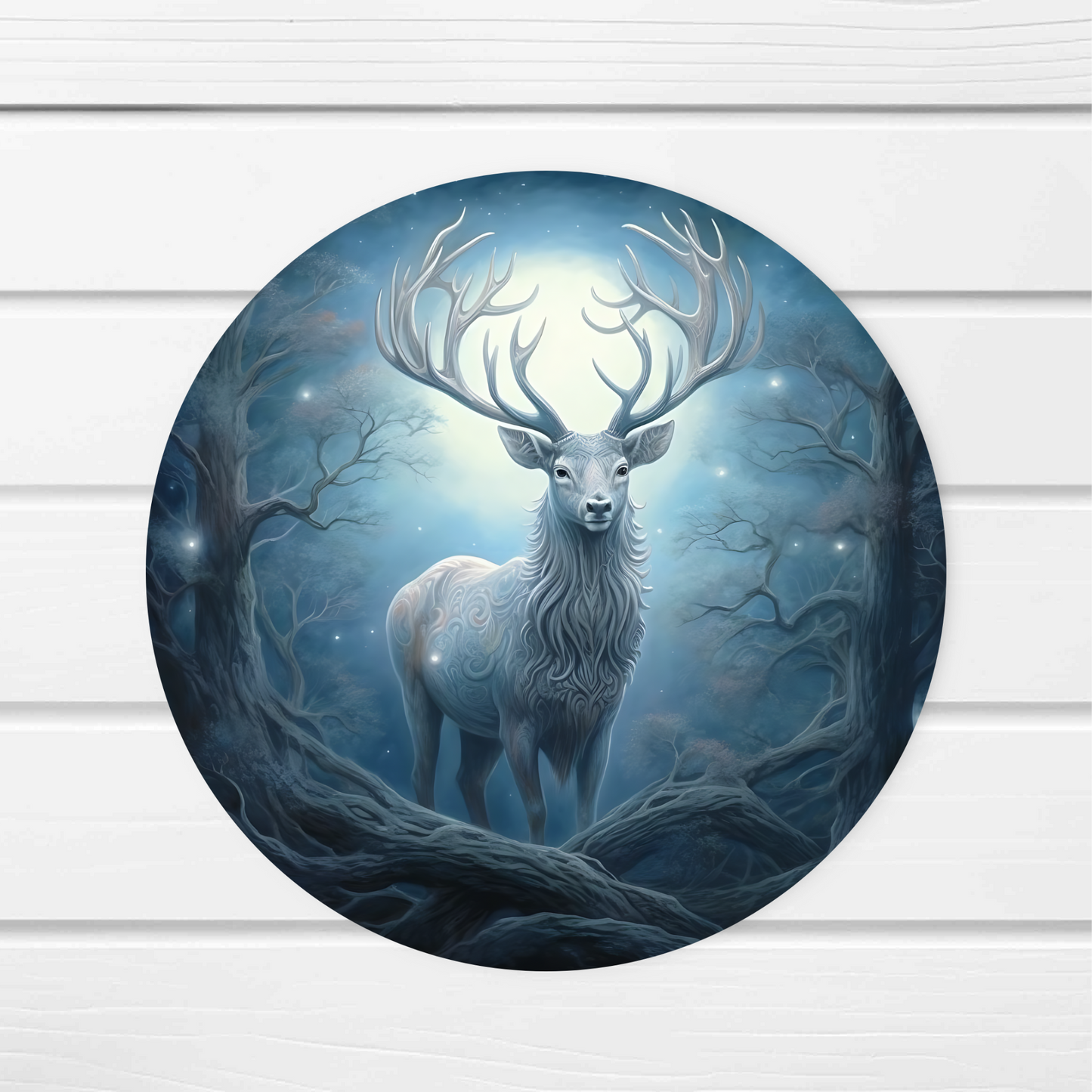 Enchanted Stag Round Cork Backed Wooden Coasters - Eco-Friendly and Stylish Drink Mats