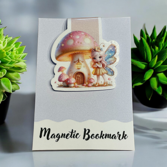 Lovely illustrated printed Fairy House Magnetic bookmark, Page Saver, Book Lover Gift