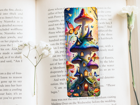 Lovely illustrated Fairy House printed bookmark, Page Saver, Book Lover Gift