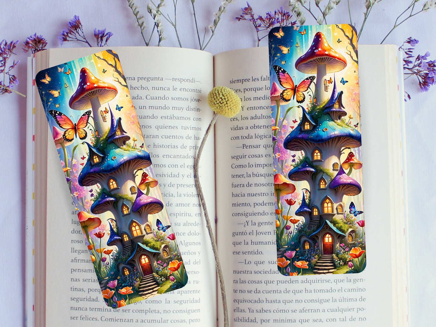 Lovely illustrated Fairy House printed bookmark, Page Saver, Book Lover Gift