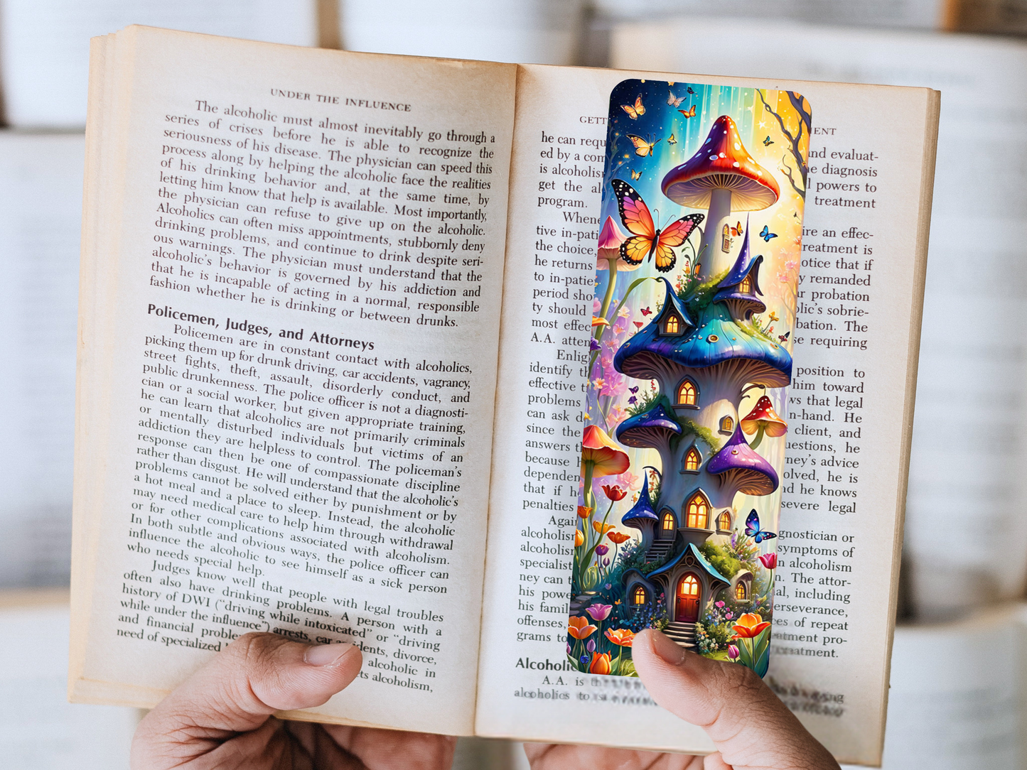 Lovely illustrated Fairy House printed bookmark, Page Saver, Book Lover Gift