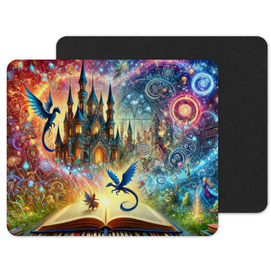 Premium Printed Anti-Slip Mouse Mat - Ultra Durable Fantasy Book Design