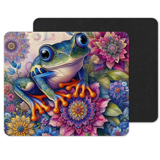 Printed Anti-Slip Mouse Mat Pad - Fantasy Frog Design