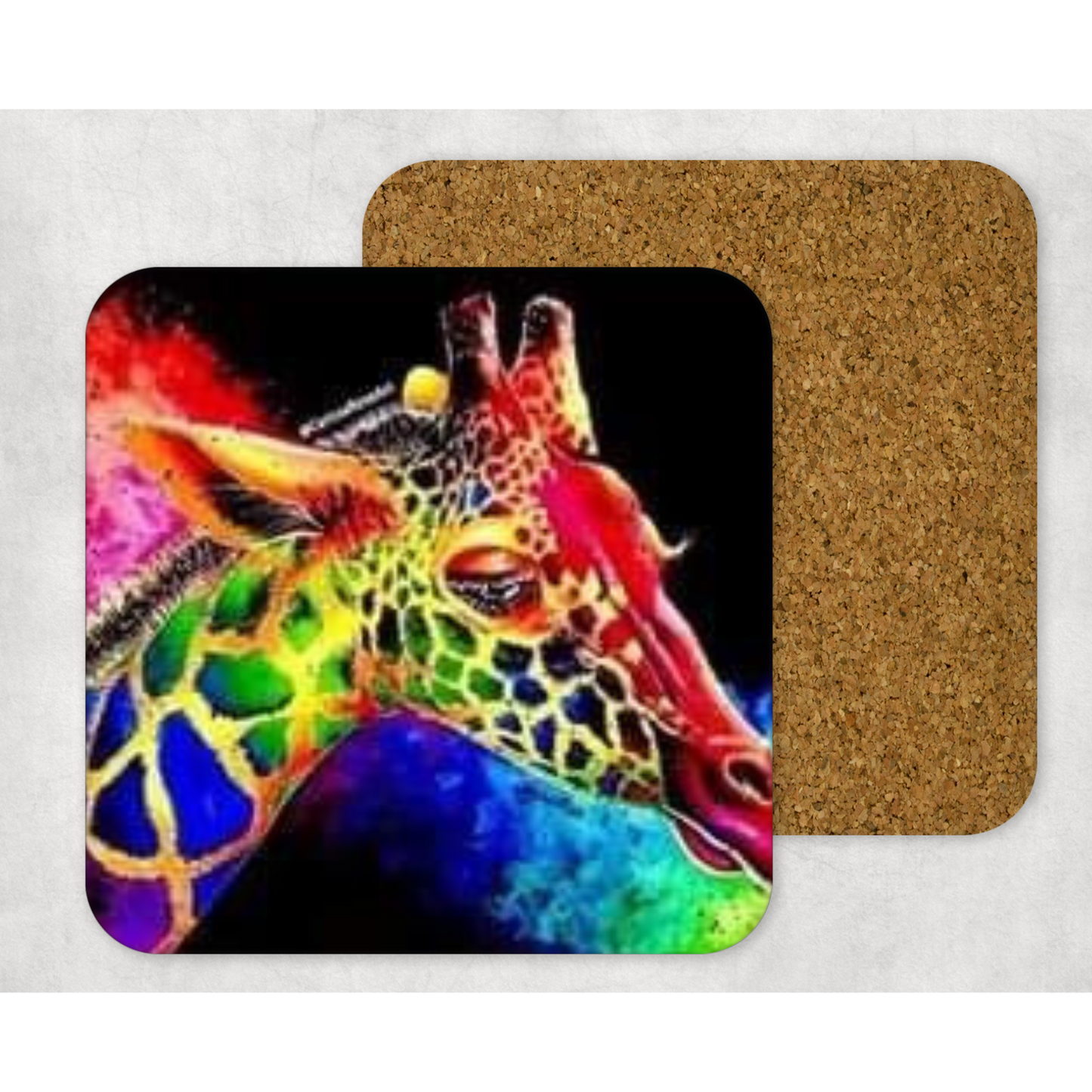 Beautifully Printed  Giraffe Wooden Coasters for Stylish Home Décor