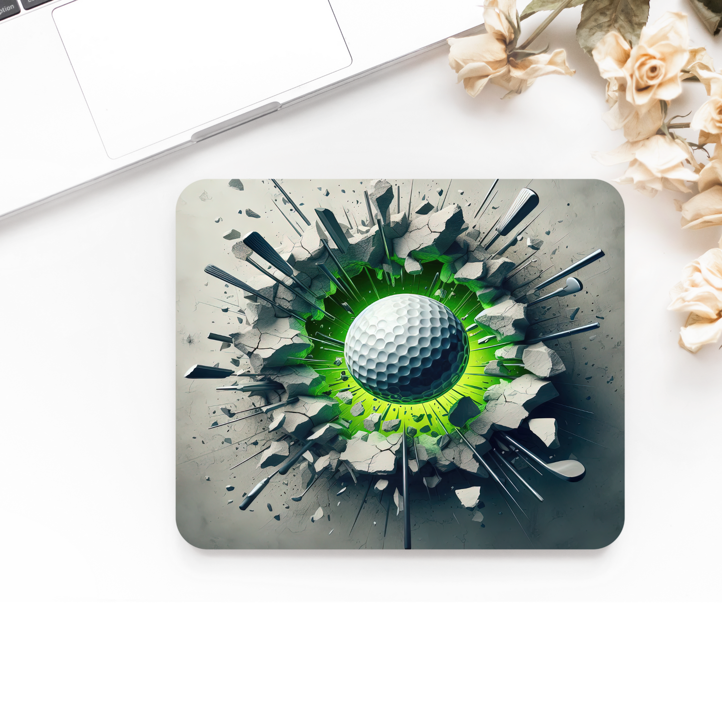 Premium Printed Anti-Slip Mouse Mat - Ultra Durable Golf Ball Design