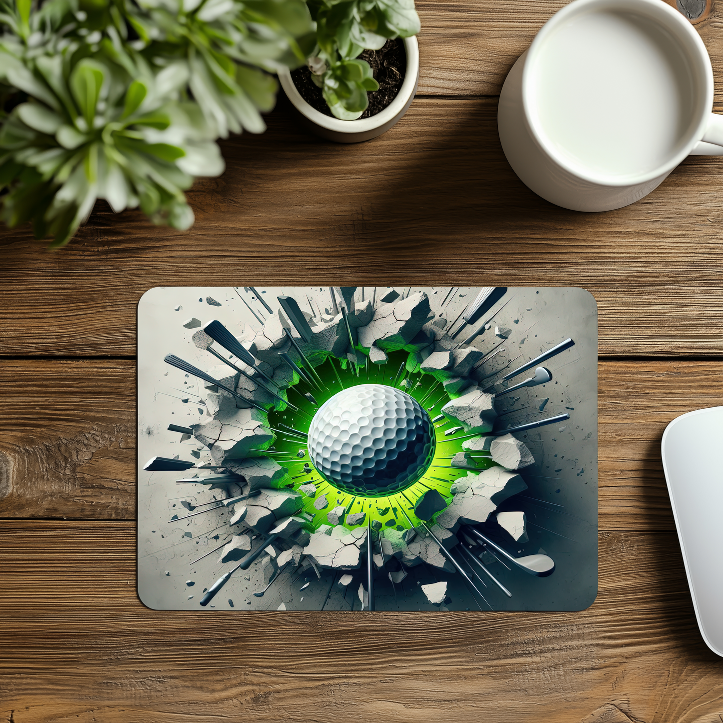 Premium Printed Anti-Slip Mouse Mat - Ultra Durable Golf Ball Design