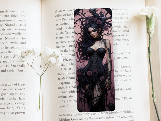 Lovely illustrated Goth Witch printed bookmark, Page Saver, Book Lover Gift