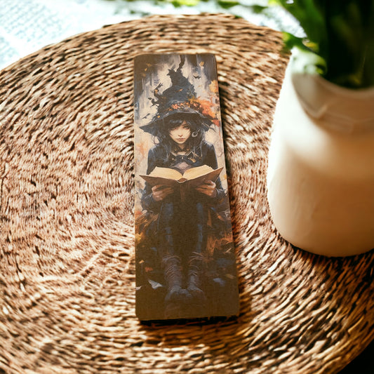 Lovely illustrated printed bookmark, Page Saver, Book Lover Gift, Gothic Witch