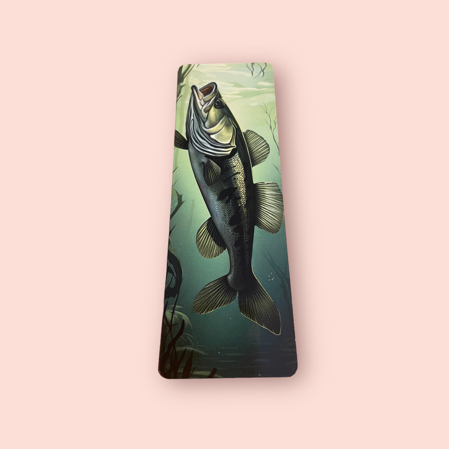 Lovely illustrated printed Green Fish bookmark, Page Saver, Book Lover Gift,