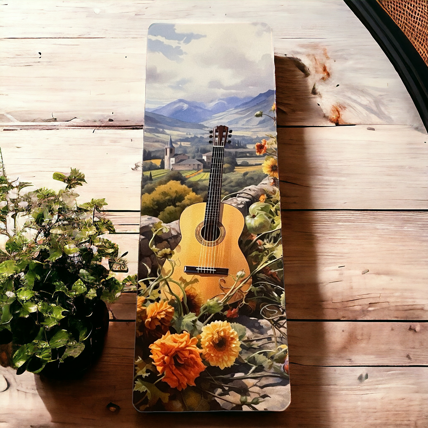 Lovely illustrated printed Guitar bookmark, Page Saver, Book Lover Gift,
