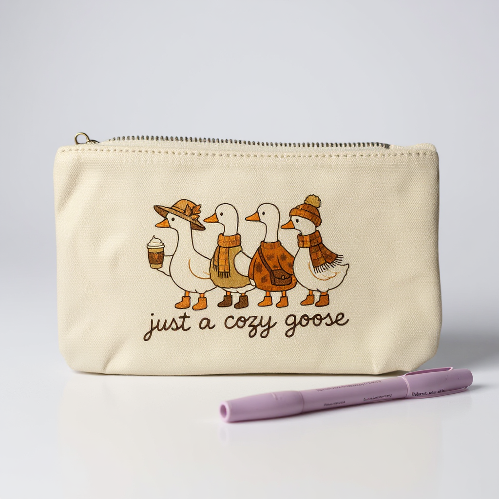Just A Silly Goose Zipped  Accesories Pouch