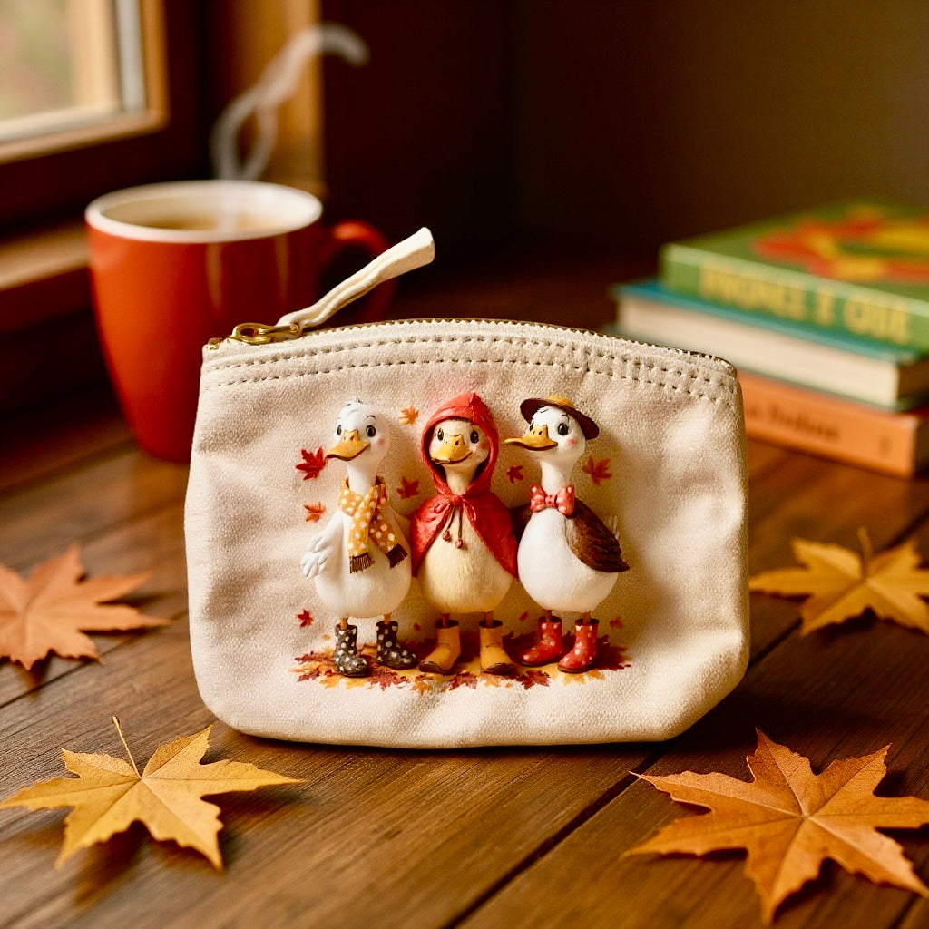 Cozy Goose Zipped Pouch/Coin Purse
