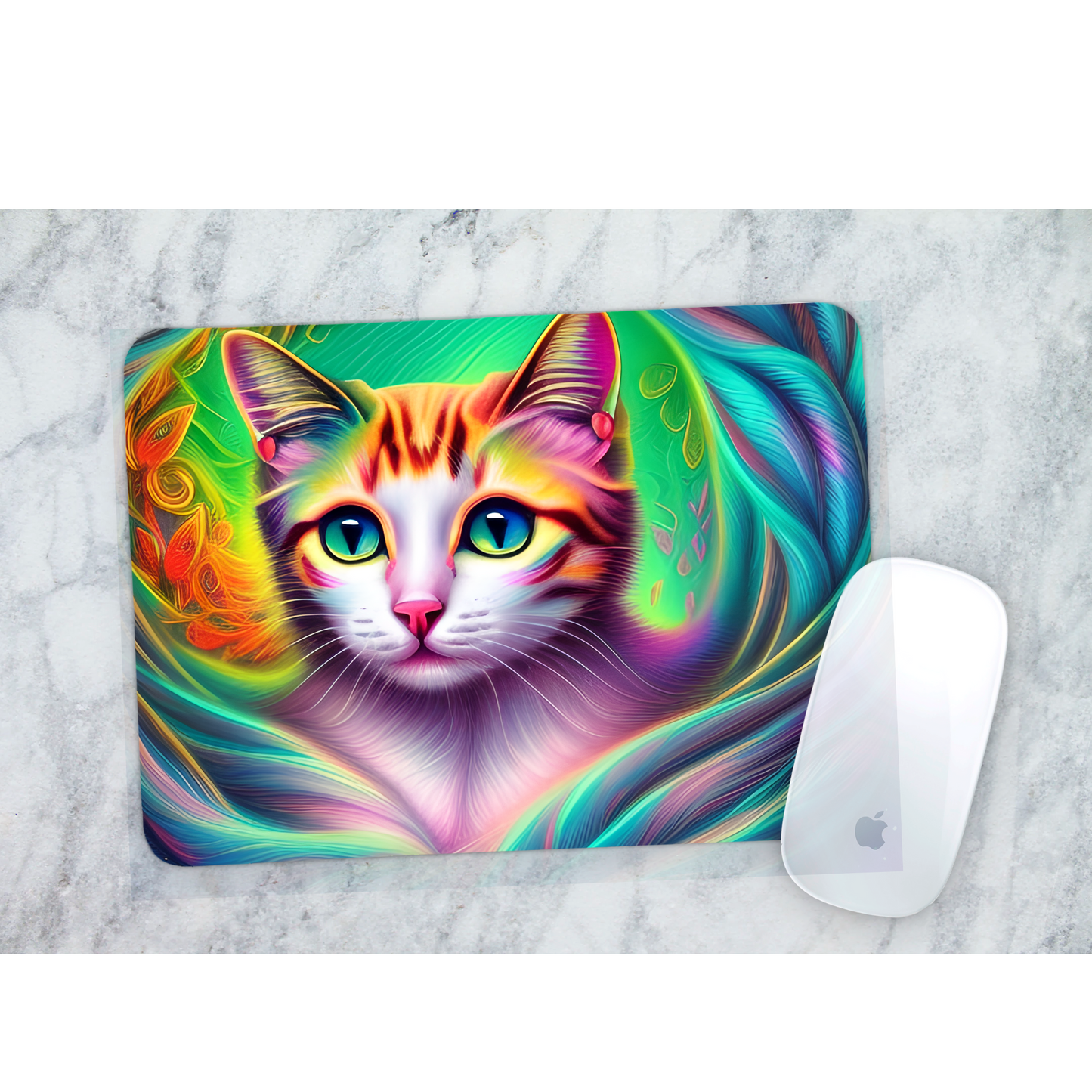 Premium Printed Anti-Slip Mouse Mat - Ultra Durable Intricate Cat Design