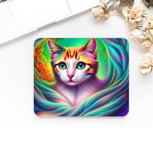 Premium Printed Anti-Slip Mouse Mat - Ultra Durable Intricate Cat Design