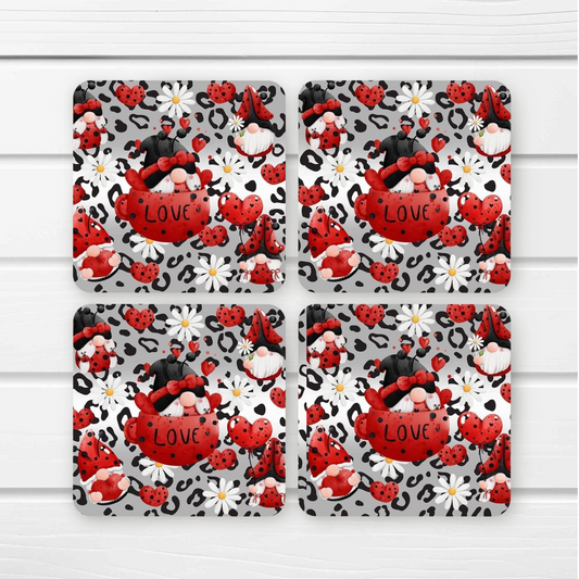 Beautifully Printed  Ladybug Gonk Wooden Coasters for Stylish Home Décor