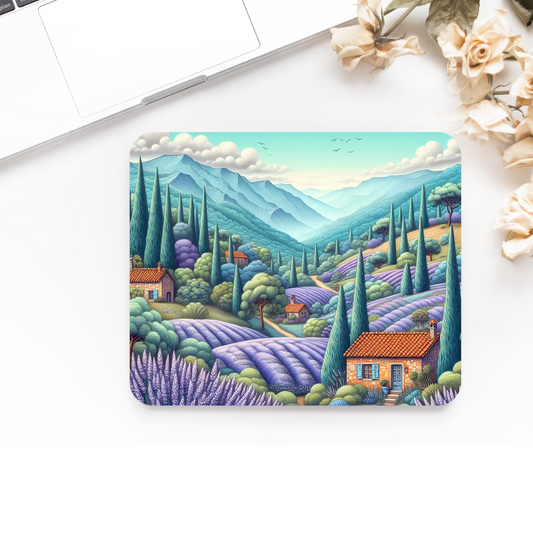 Lavender Fields Printed Anti-Slip Mouse Mat