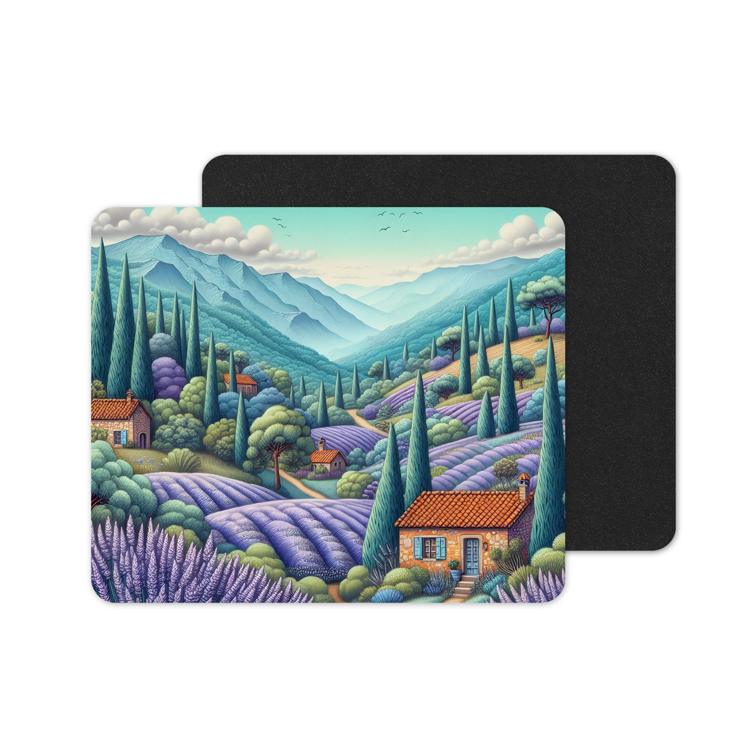 Lavender Fields Printed Anti-Slip Mouse Mat
