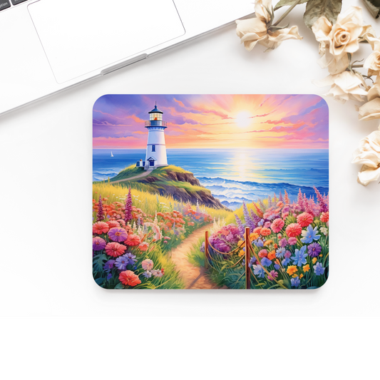 Premium Printed Lighthouse Anti-Slip Mouse Mat