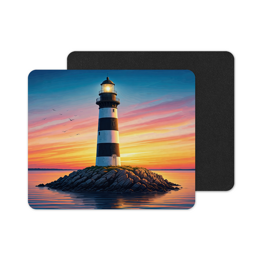 Printed Anti-Slip Mouse Mat Pad - Lighthouse Design