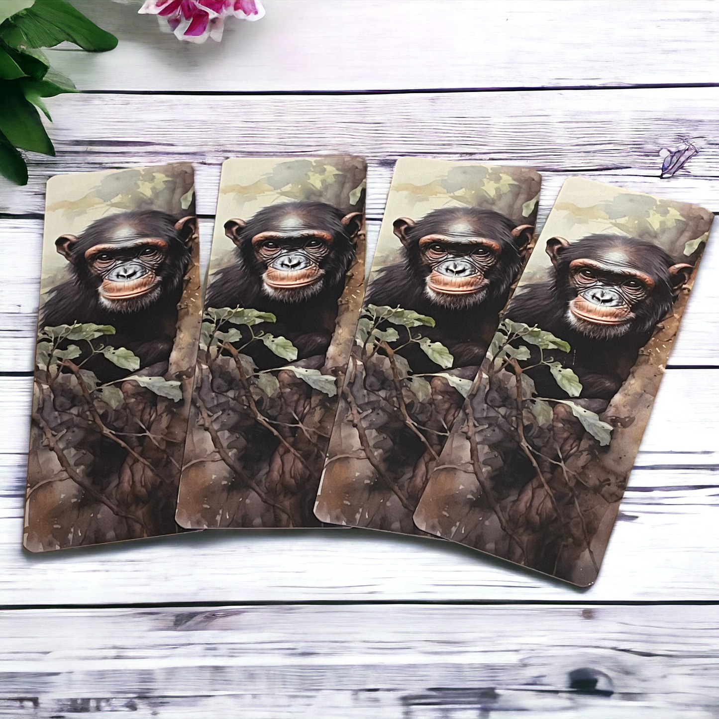 Lovely illustrated printed Monkey bookmark, Page Saver, Book Lover Gift,