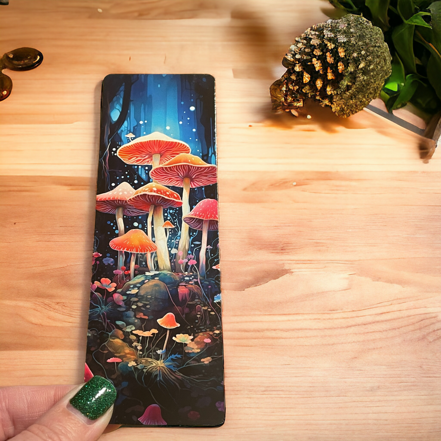 Lovely illustrated printed Mushrooms bookmark, Page Saver, Book Lover Gift,