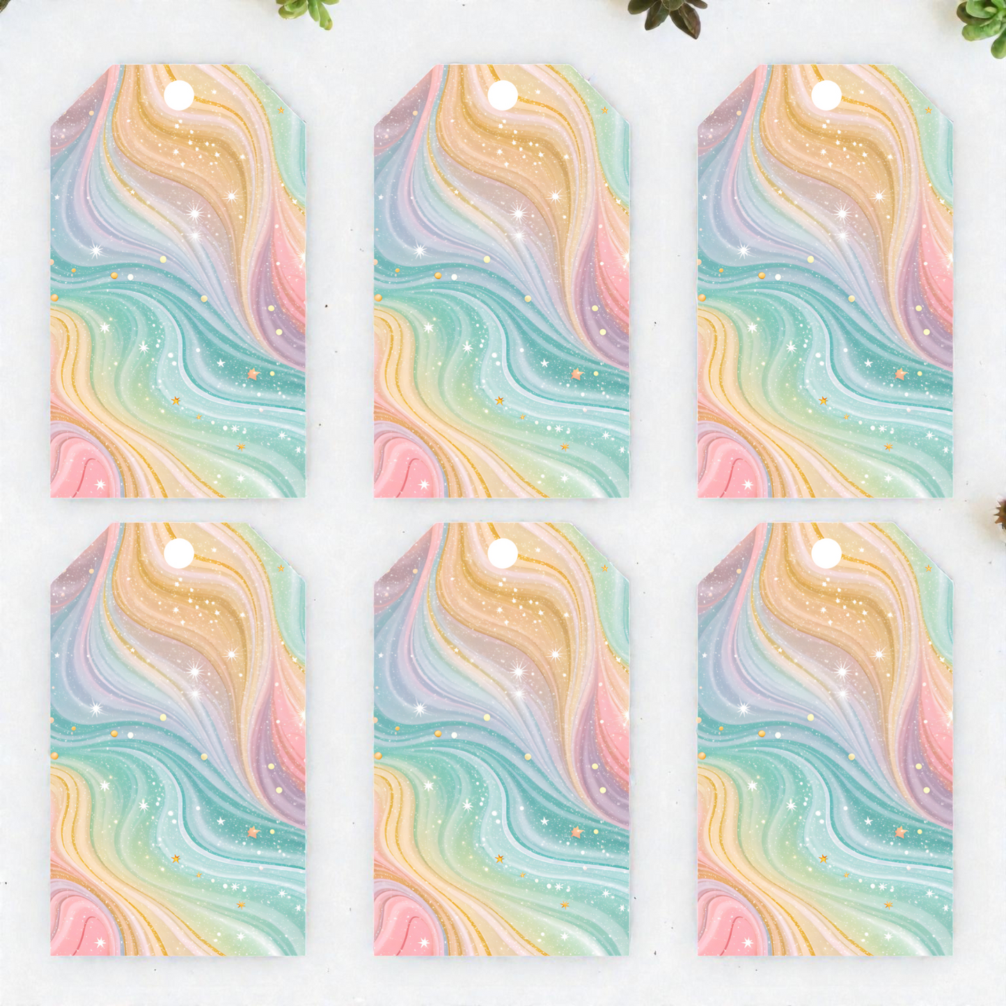 12 X  Pastel Ombre Gift Tags, Gift Wrapping, Luggage Tags, Card Making