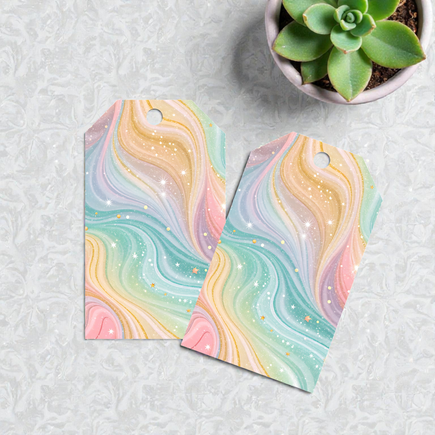 12 X  Pastel Ombre Gift Tags, Gift Wrapping, Luggage Tags, Card Making