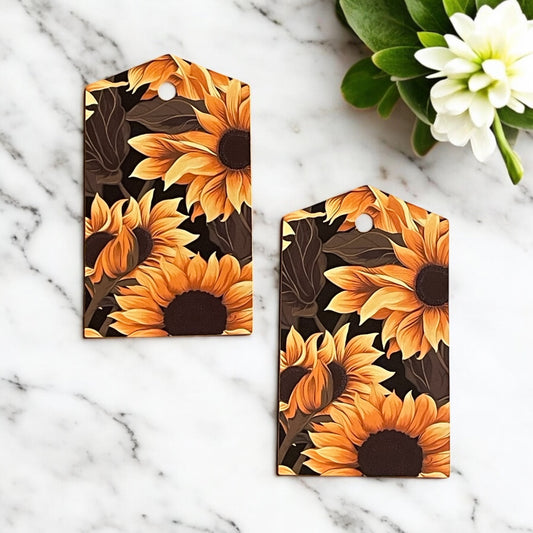 12 X Sunflowers Gift Tags, Gift Wrapping, Luggage Tags, Card Making