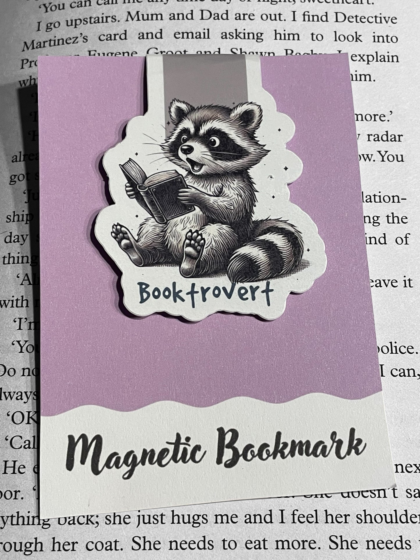 Lovely illustrated printed Booktrovert Magnetic bookmark, Page Saver, Book Lover Gift