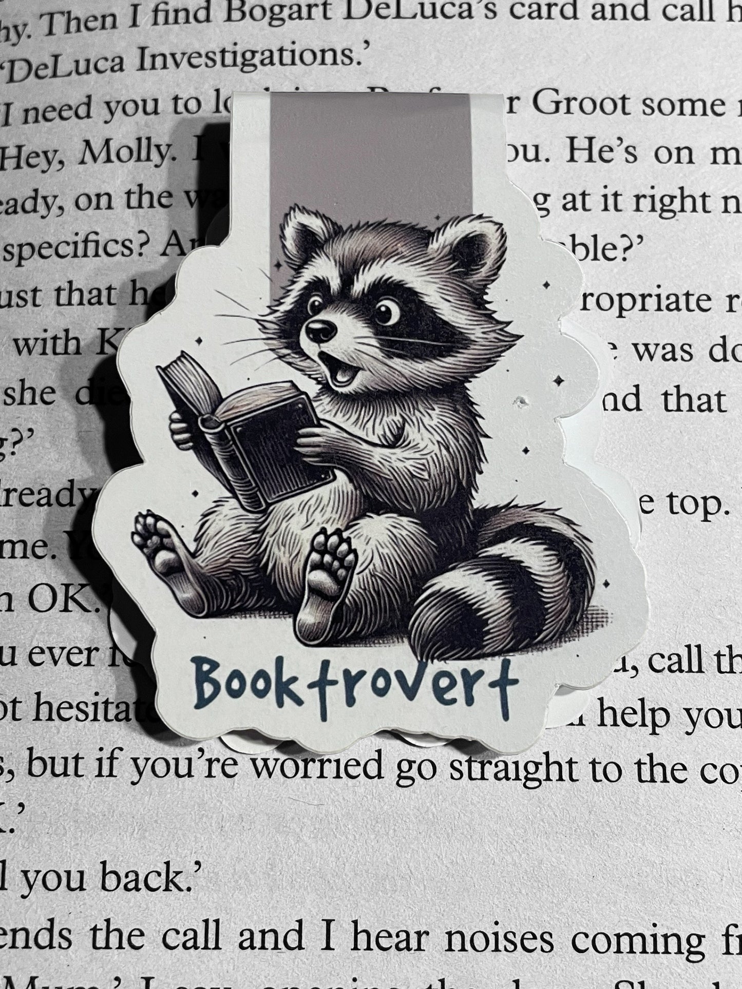 Lovely illustrated printed Booktrovert Magnetic bookmark, Page Saver, Book Lover Gift