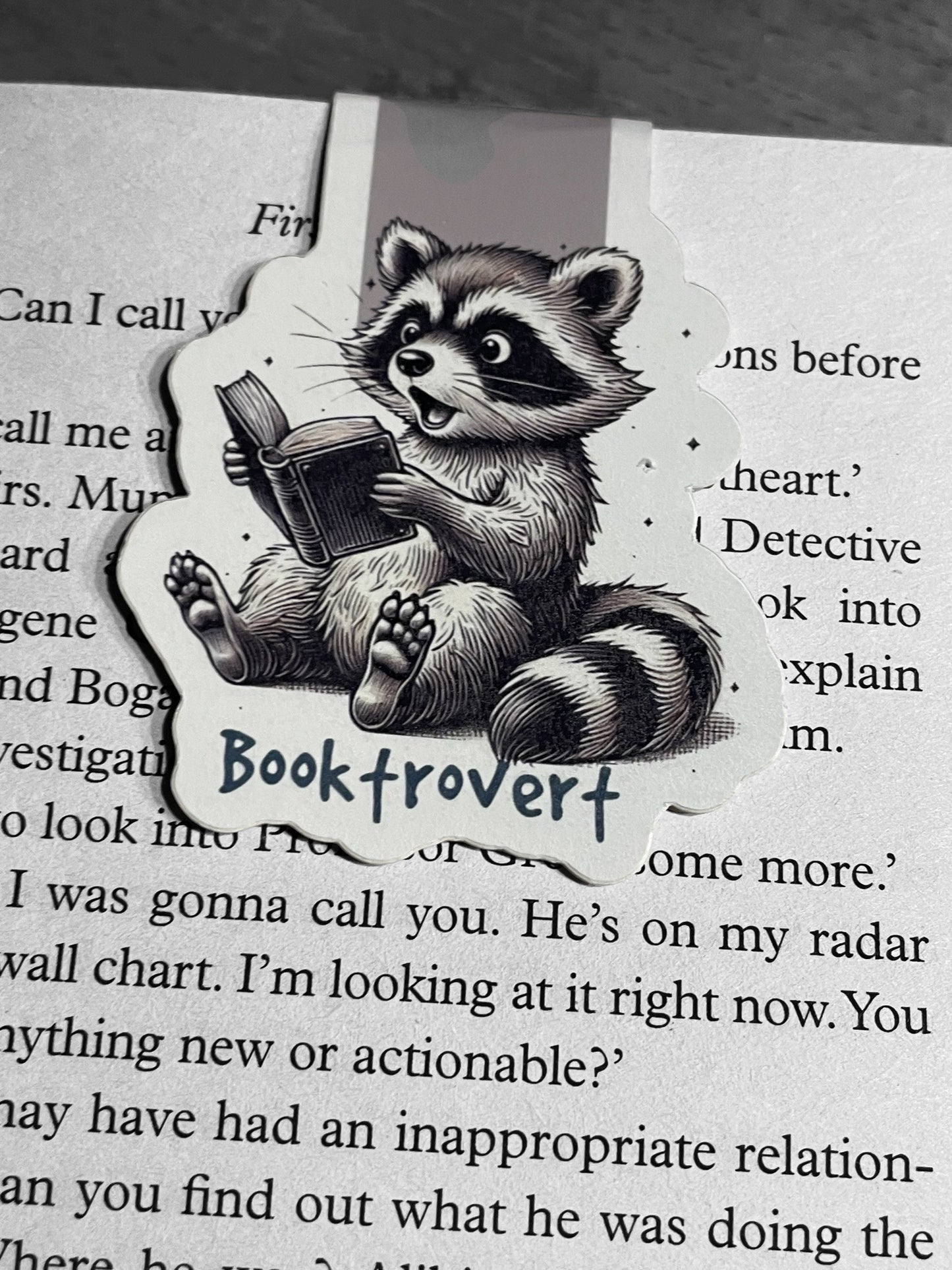 Lovely illustrated printed Booktrovert Magnetic bookmark, Page Saver, Book Lover Gift