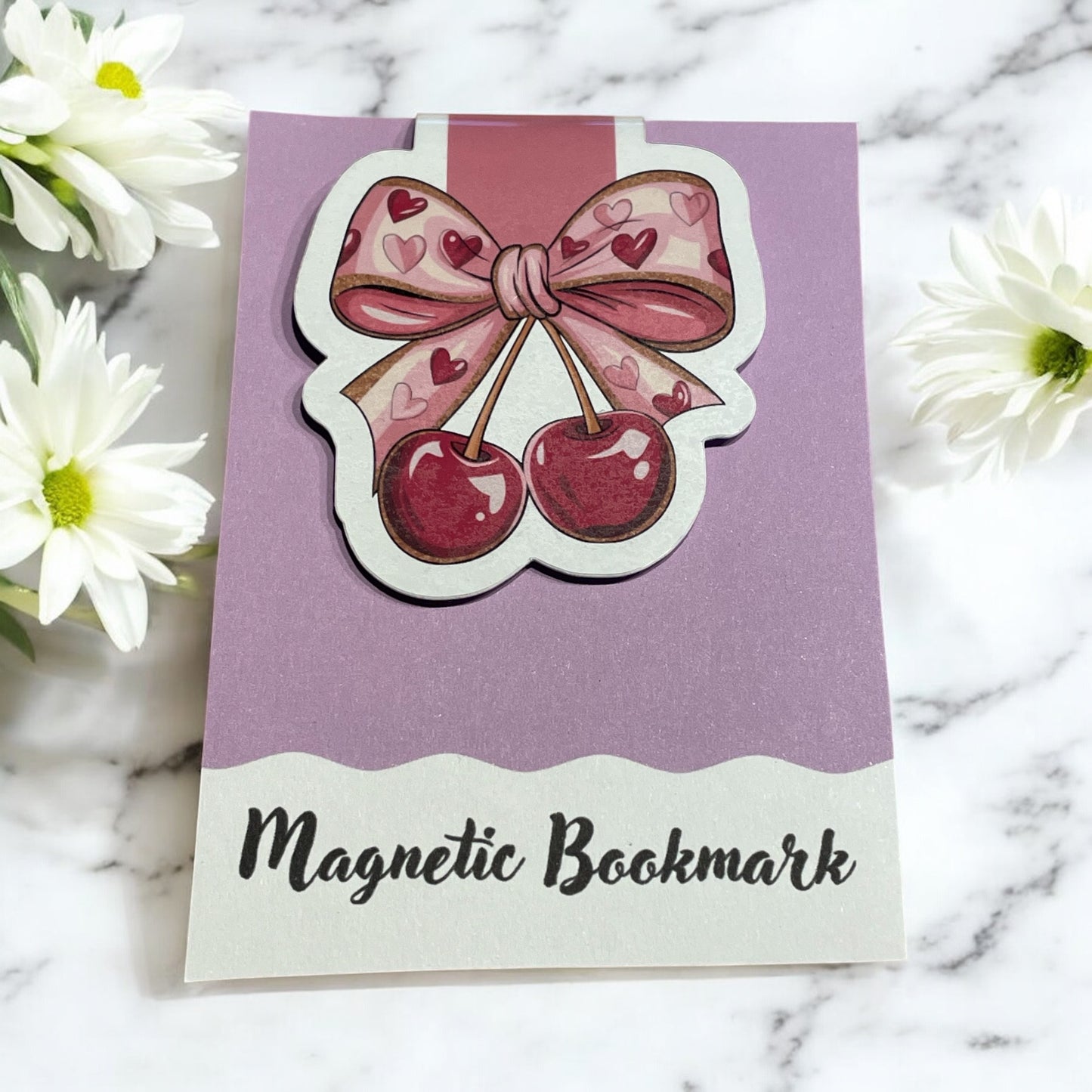 Coquette Cherry Magnetic bookmark, Page Saver, Book Lover Gift