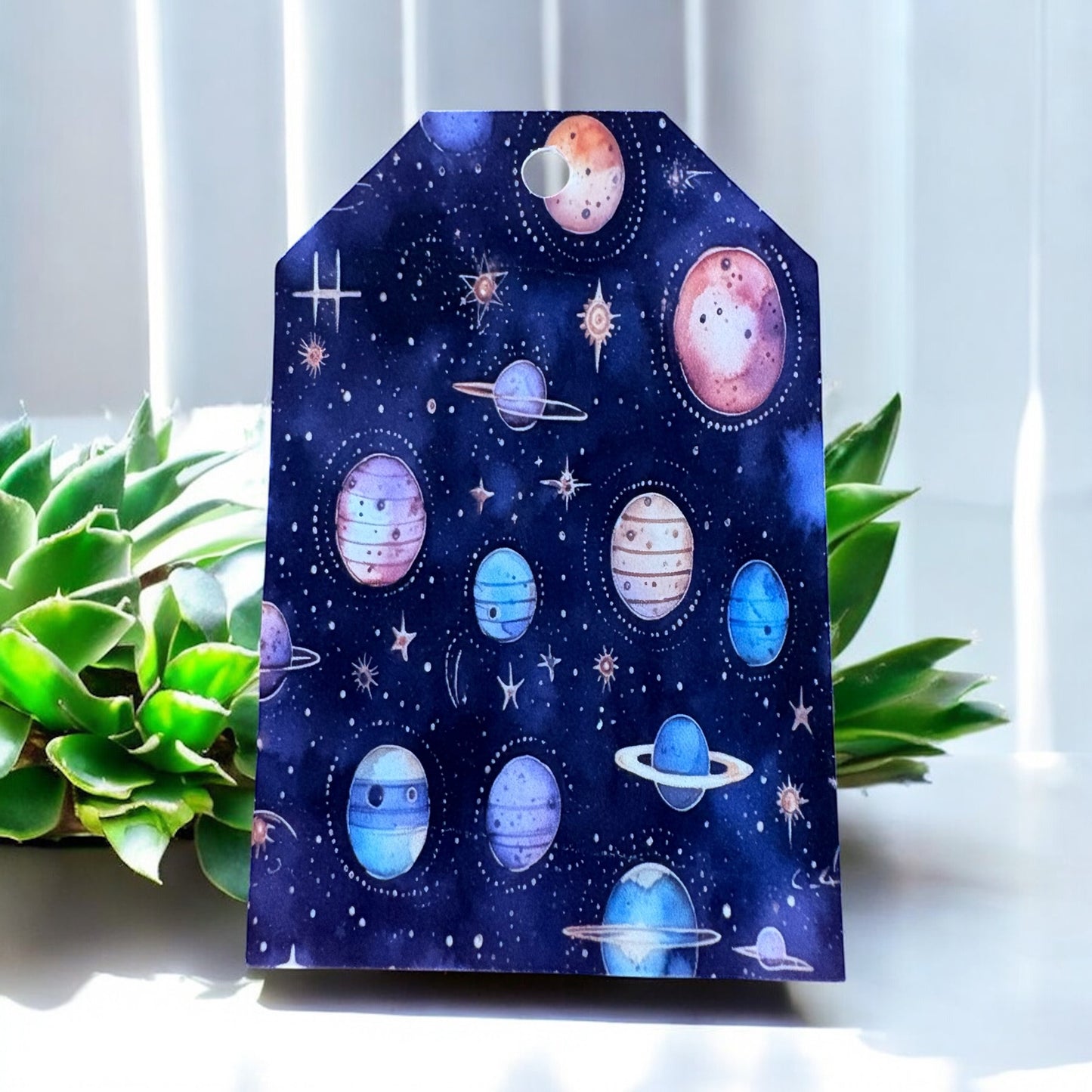 12 X Planets Gift Tags, Gift Wrapping, Luggage Tags, Card Making